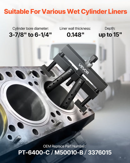 Universal Cylinder Liner Puller Assembly, Used for Mack Cummins Cat on Wet Liner from 98.43 mm to 158.75 mm Bore, Diesel Engine Cylinder Liner Removal Tool, Replace PT-6400-C, M50010-B, 3376015