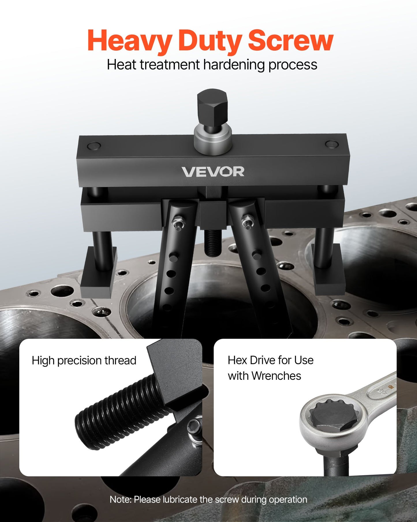 Universal Cylinder Liner Puller Assembly, Used for Mack Cummins Cat on Wet Liner from 98.43 mm to 158.75 mm Bore, Diesel Engine Cylinder Liner Removal Tool, Replace PT-6400-C, M50010-B, 3376015