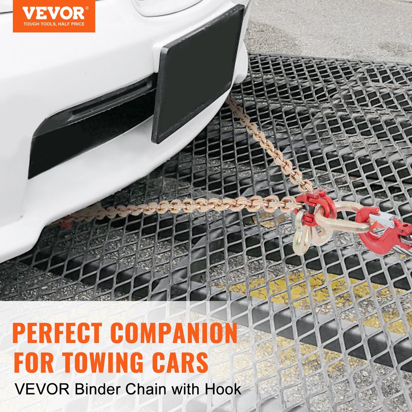 VEVOR V-Chain Bridle, 4364 kg Working Load Limit, 8 x 914.4 mm G80 Tow Chain with