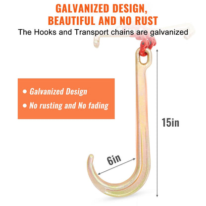 Heavy-Duty 4364 kg V-Chain Bridle with RTJ Hooks, 8 x 0.9 m Tow Chain