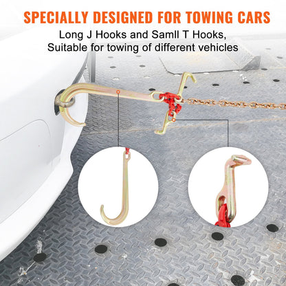 Heavy-Duty 4364 kg V-Chain Bridle with RTJ Hooks, 8 x 0.9 m Tow Chain