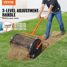 VEVOR 24" Compost Spreader Peat Moss Spreader Roller Lawn Spreader Black