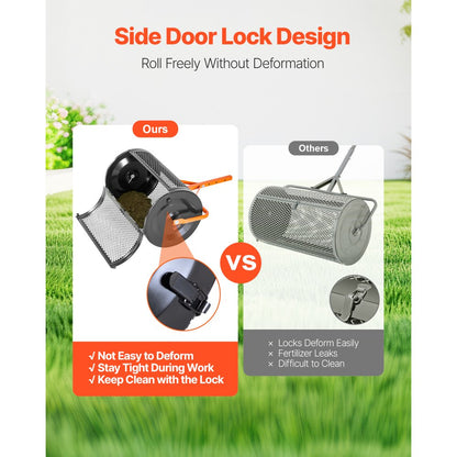 Compost Spreader 24 in Peat Moss Spreader with T-Shaped Handle for Yard