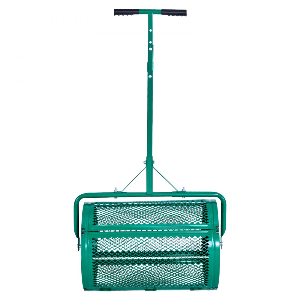 Compost Spreader 24 in Peat Moss Spreader Roller Push/Tow Handle for Yard