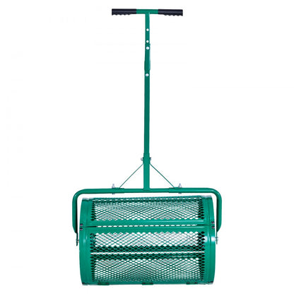 Compost Spreader 24 in Peat Moss Spreader Roller Push/Tow Handle for Yard