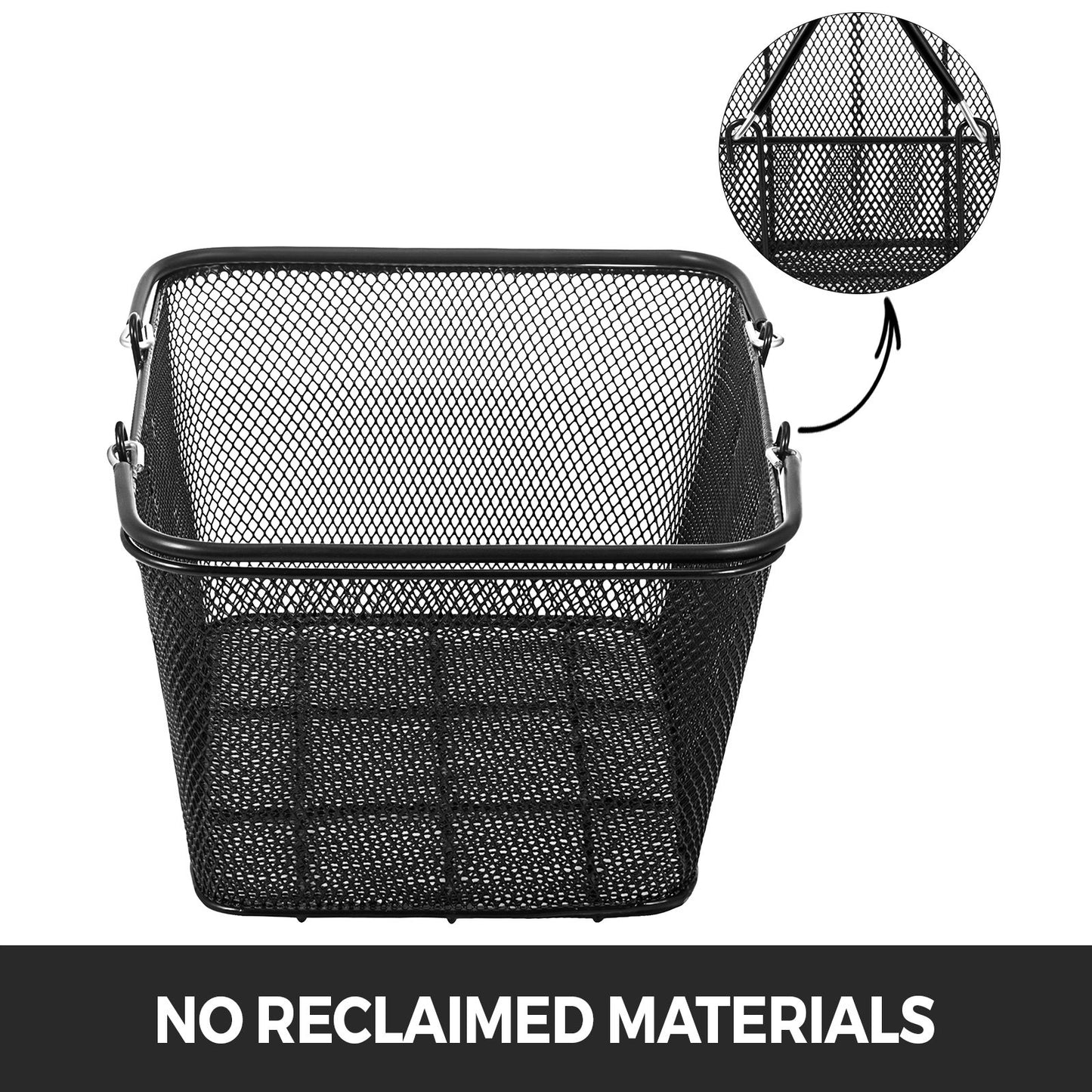 VEVOR 12PCS Shopping Baskets with Handles, Black Metal Shopping Basket, Portable