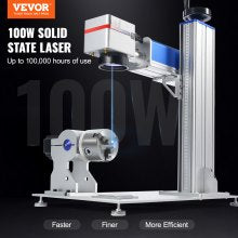 100W Fiber Laser Marking Engraver with Rotary Axis and Built-in Cooling