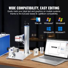 100W Fiber Laser Marking Engraver with Rotary Axis and Built-in Cooling