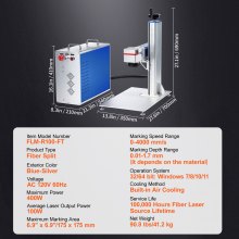 100W Fiber Laser Marking Engraver with Rotary Axis and Built-in Cooling
