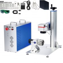 100W Fiber Laser Marking Engraver with Rotary Axis and Built-in Cooling