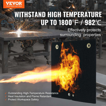 Carbon Fiber Welding Blanket, 0.3m x 0.3m, Heat Resistant to 982°C, Flame Protector