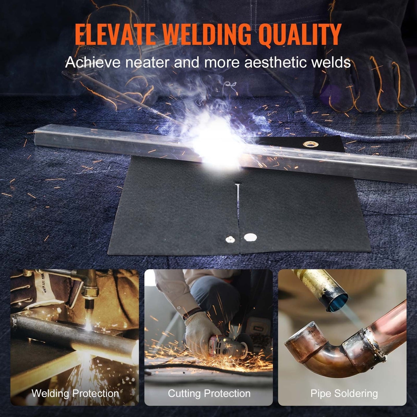 Carbon Fiber Welding Blanket, 0.3m x 0.3m, Heat Resistant to 982°C, Flame Protector
