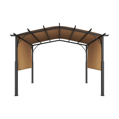 VEVOR 10x10 ft Outdoor Retractable Pergola with Canopy Arched Top Metal Pergola