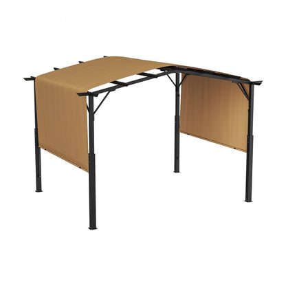 VEVOR 10x10 ft Outdoor Retractable Pergola with Canopy Arched Top Metal Pergola