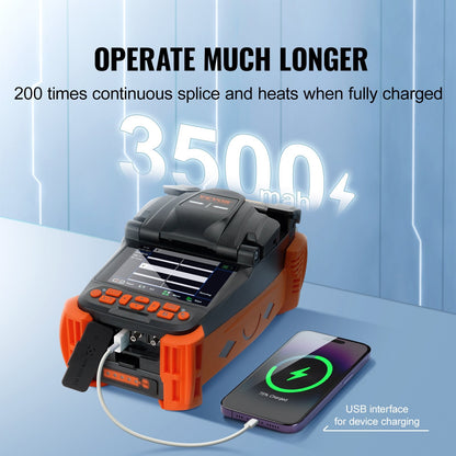 Fiber Optic Fusion Splicer Kit, 4 Motors, Clad Alignment, 4" LCD Screen