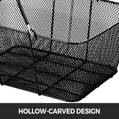 VEVOR Shopping Baskets with Handles, 12PCS, Black Metal Shopping Basket, Portable