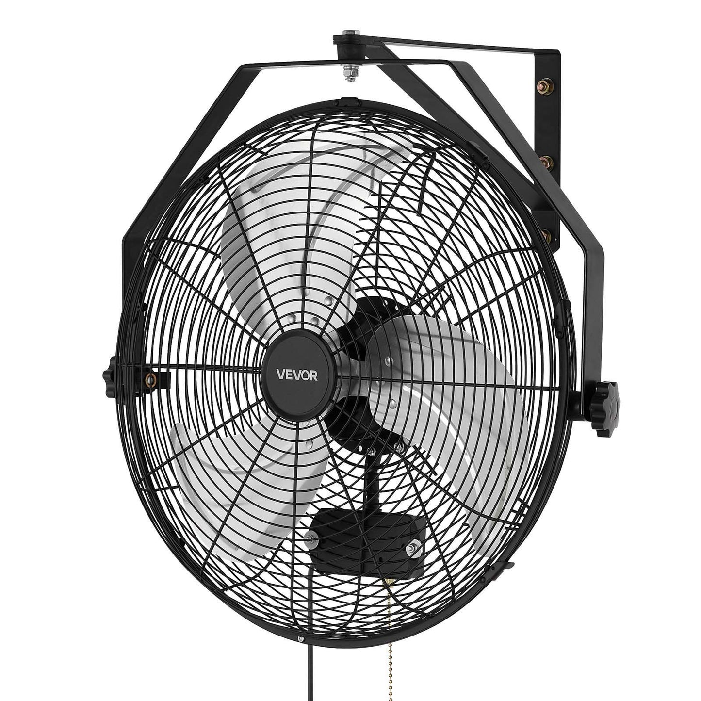 Wall Mount Fan, 450 mm Wall Mounted Hanging Fan with IP44-rated Protection, 3-Speed, Long Airflow Distance, Adjustable Rotation Angle, Powerful for Industry, Commercial, Garage, Workshop, Gym