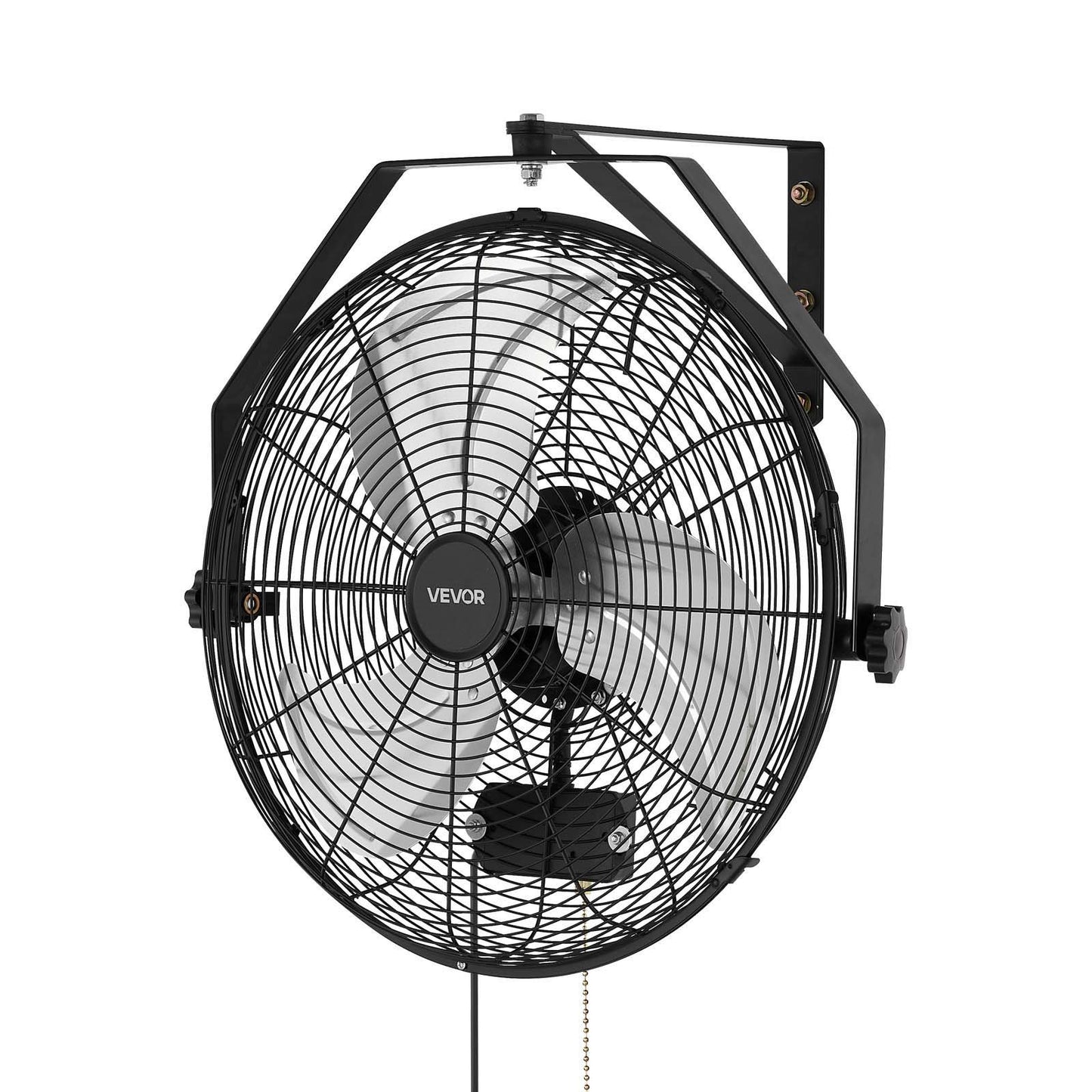 Wall Mount Fan, 450 mm Wall Mounted Hanging Fan with IP44-rated Protection, 3-Speed, Long Airflow Distance, Adjustable Rotation Angle, Powerful for Industry, Commercial, Garage, Workshop, Gym