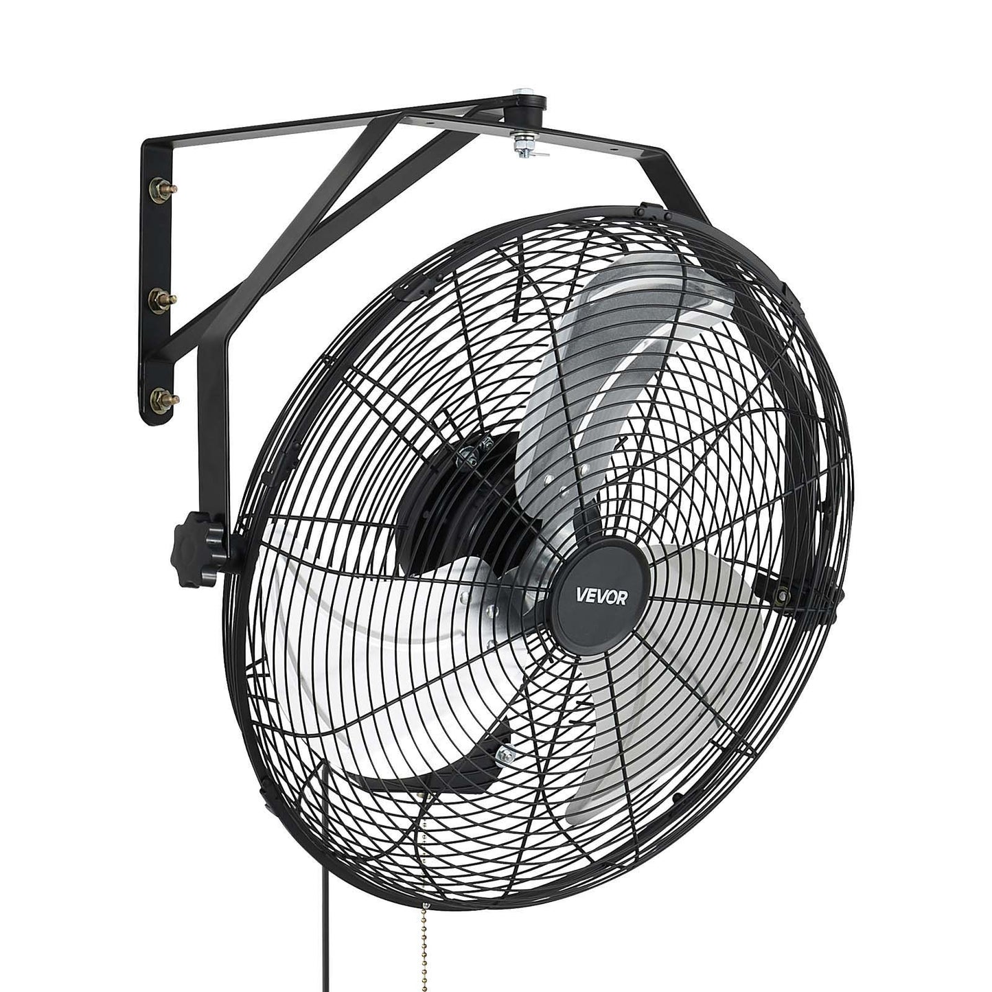 Wall Mount Fan, 450 mm Wall Mounted Hanging Fan with IP44-rated Protection, 3-Speed, Long Airflow Distance, Adjustable Rotation Angle, Powerful for Industry, Commercial, Garage, Workshop, Gym