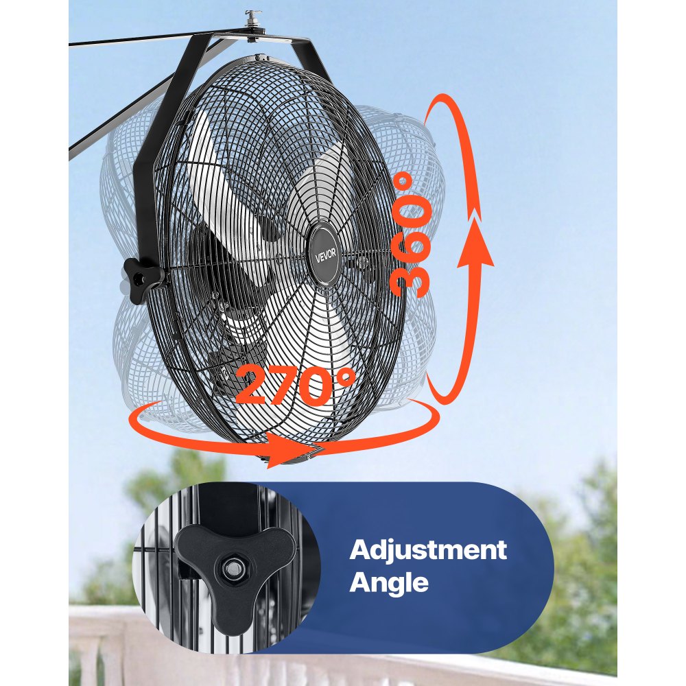 565mm Industrial Wall Mount Fan 3 Speed 4000 CFM Garage Warehouse Fan