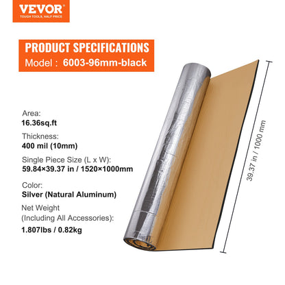 VEVOR Car Sound Deadening Mat, 400 mil 1.5sq.m Automotive Sound Deadener, High Density