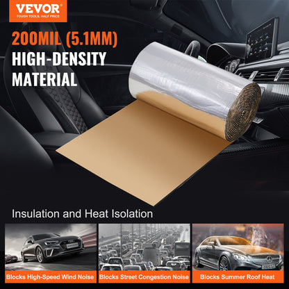 VEVOR Car Sound Deadening Mat, 200 mil 3.3sq.m Automotive Sound Deadener, High Density