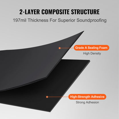 VEVOR Car Sound Deadening Mat, 210 mil 3.3sq.m Automotive Sound Deadener, High Density