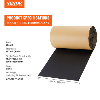 VEVOR Car Sound Deadening Mat, 210 mil 3.3sq.m Automotive Sound Deadener, High Density