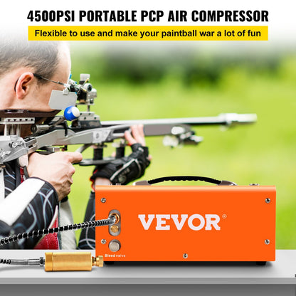 Portable PCP Air Compressor with Auto-Stop, 4500Psi, Dual Voltage 12V/220V