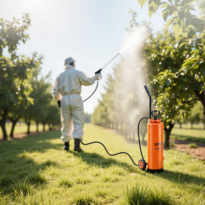 Industrial Sprayer, 17L Large Capacity, Stainless Steel Concrete Sprayer with Ergonomic Handle & Removable Cart, 1.2 m & 3 m Hose, Concrete Sealer Sprayers for Form Oils Construction