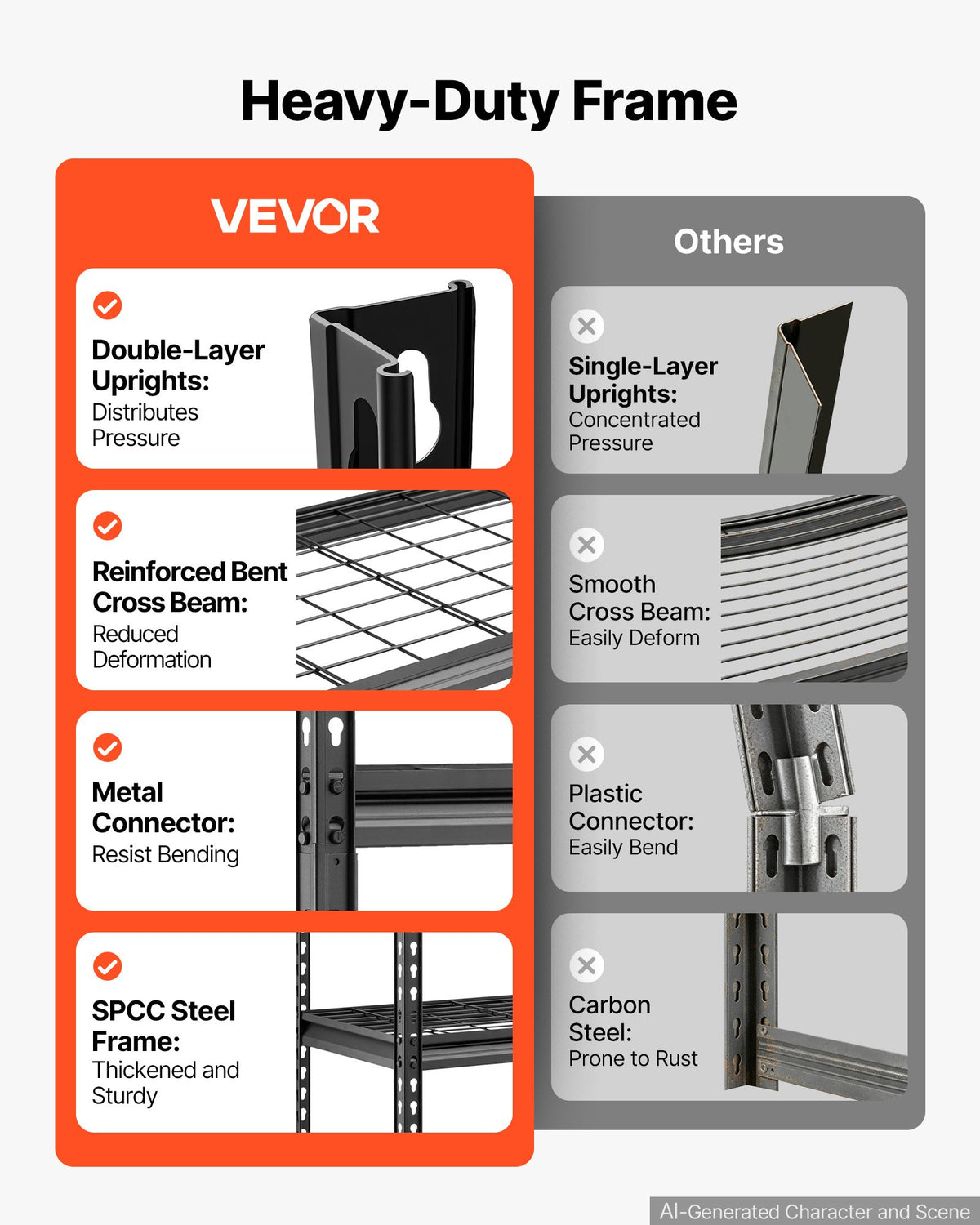 Storage Shelves, 5-Tier 907.2 kg Garage Shelving 92.3 x 41.5 x 181 cm, for Garage, Basement, Warehouse, Kitchen, Heavy-Duty Metal Stable Construction, Adjustable Wire Racks, with Gloves, Black