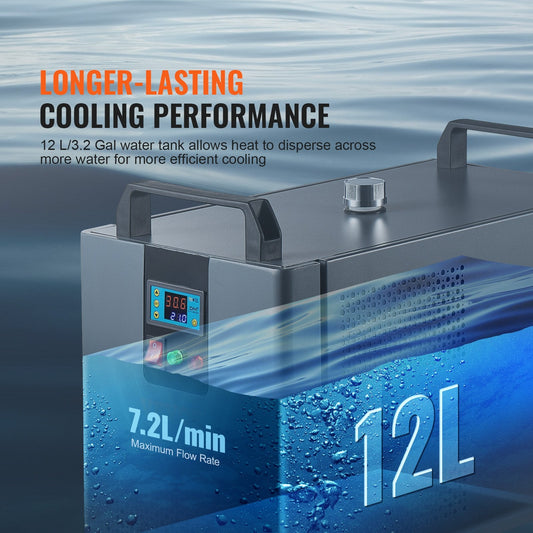 Industrial Laser Water Chiller KH-6000, 12L, 200W, 7.8L/min, 17kg, Metal Casing