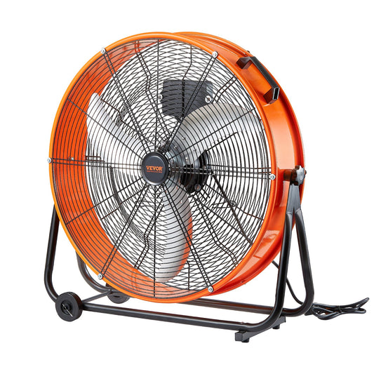 VEVOR Drum Fan 24 Inch High Velocity Industrial Use 3-Speed Timer for Warehouse