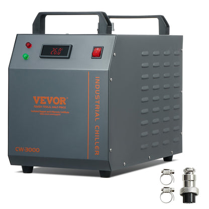 VEVOR Industrial Water Chiller, CW-3000, 80W Air-Cooled Industrial Water Cooler