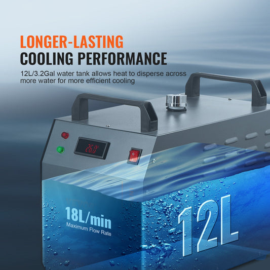 150W Air-Cooled Industrial Water Chiller with 12L Tank for Laser Engravers