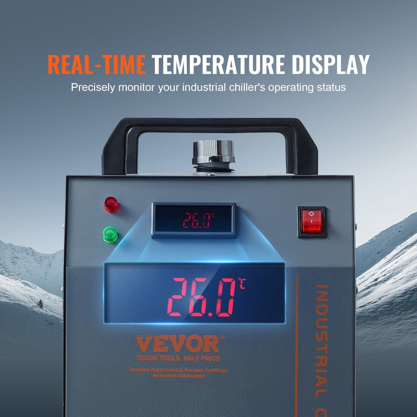 150W Air-Cooled Industrial Water Chiller with 12L Tank for Laser Engravers