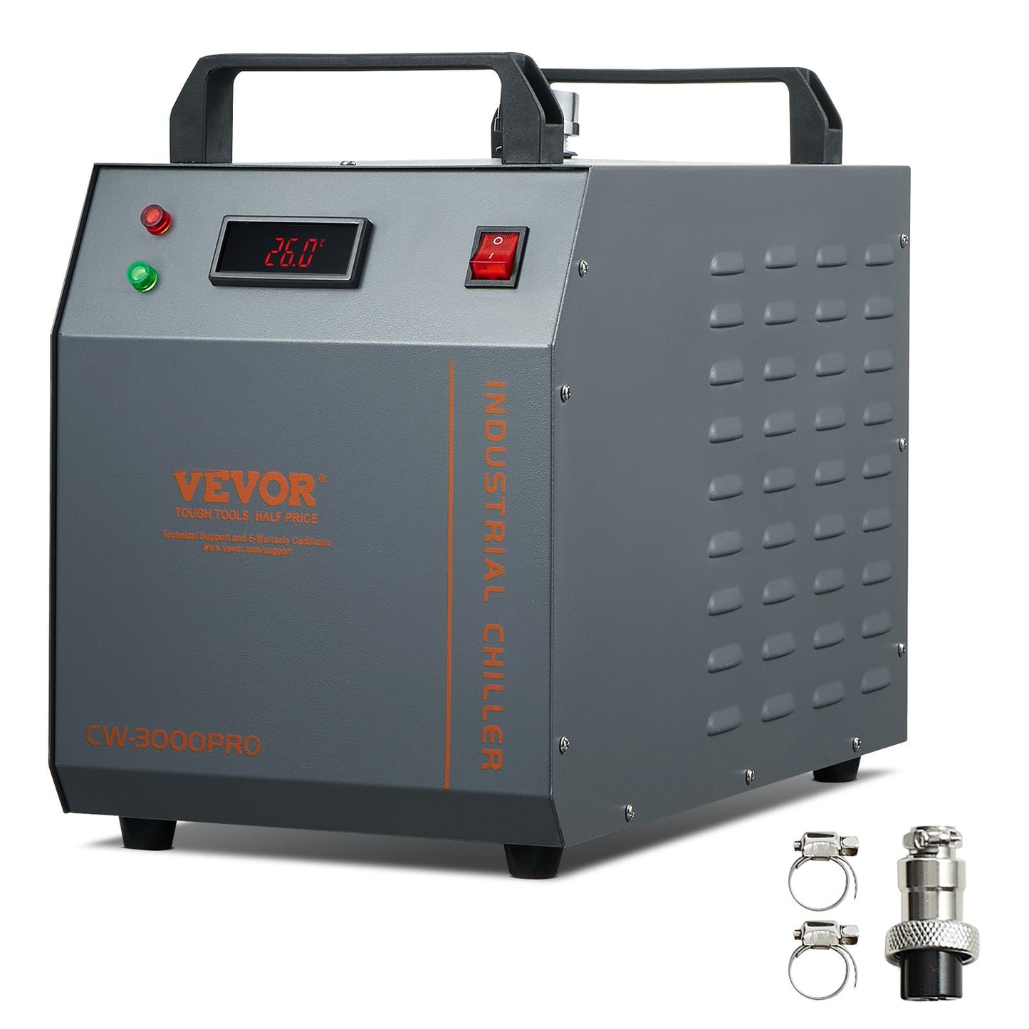 VEVOR Industrial Water Chiller, CW-3000(PRO), 150W Air-Cooled Industrial Water Cooler