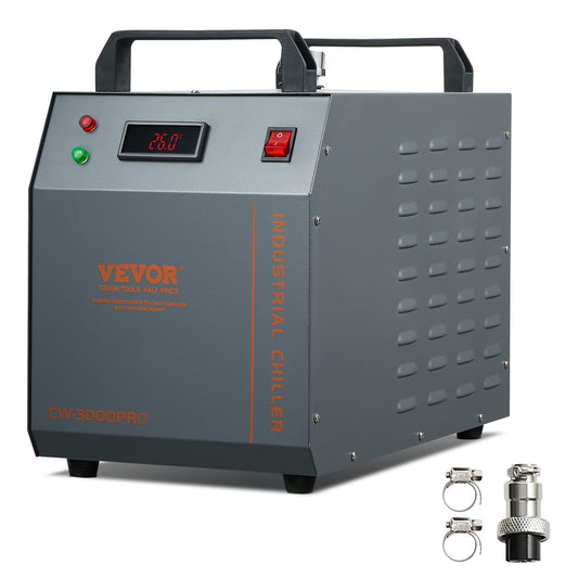 VEVOR Industrial Water Chiller, CW-3000(PRO), 150W Air-Cooled Industrial Water Cooler