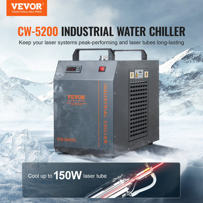 VEVOR Industrial Water Chiller, CW-5200, Industrial Water Cooler Cooling System