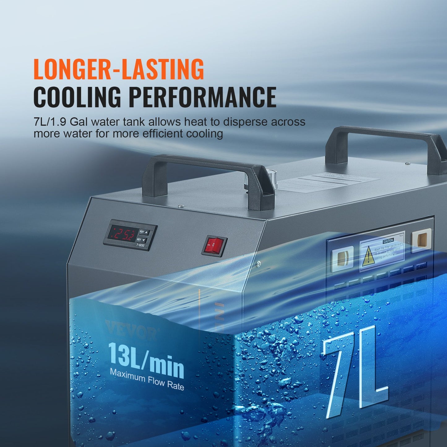 VEVOR Industrial Water Chiller, CW-5200, Industrial Water Cooler Cooling System
