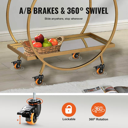 Heavy Duty 0.1 m Caster Wheels Set with Dual Locking, 200 kg Capacity