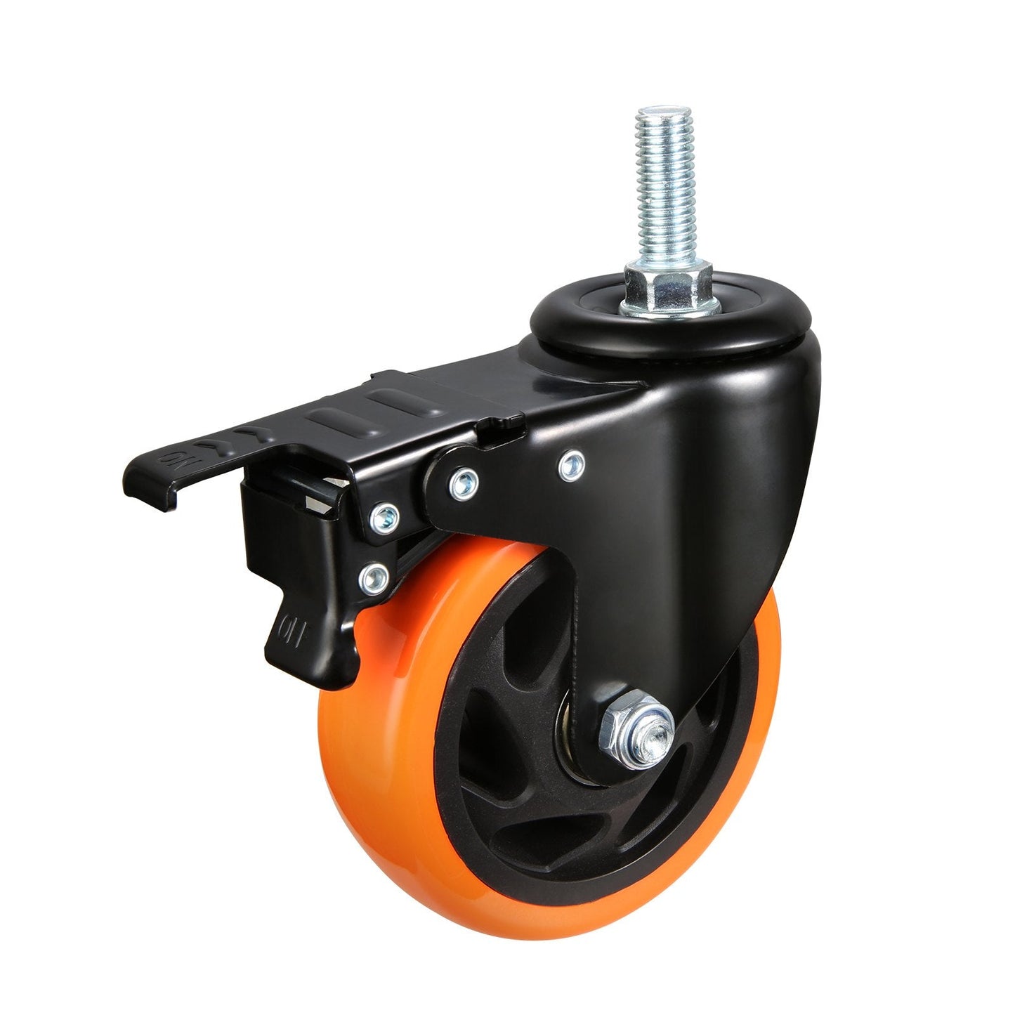 Heavy Duty 0.1 m Caster Wheels Set with Dual Locking, 200 kg Capacity