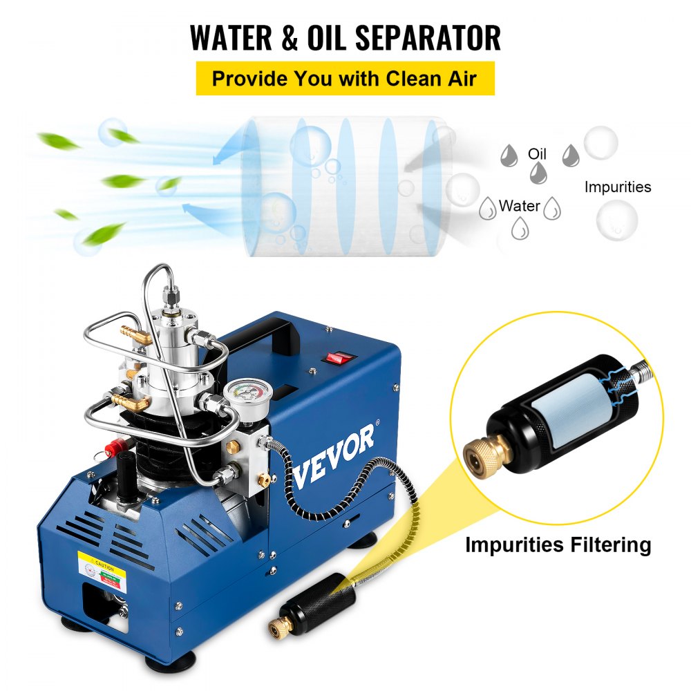 VEVOR High Pressure Compressor 4500PSI Air Rifle Compressor 220V for Paintball