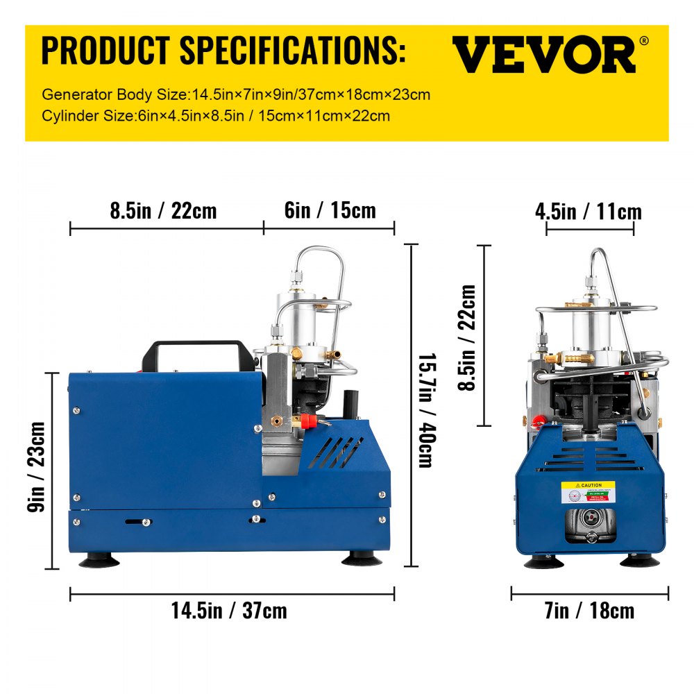VEVOR High Pressure Compressor 4500PSI Air Rifle Compressor 220V for Paintball