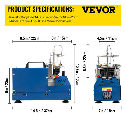 VEVOR High Pressure Compressor 4500PSI Air Rifle Compressor 220V for Paintball