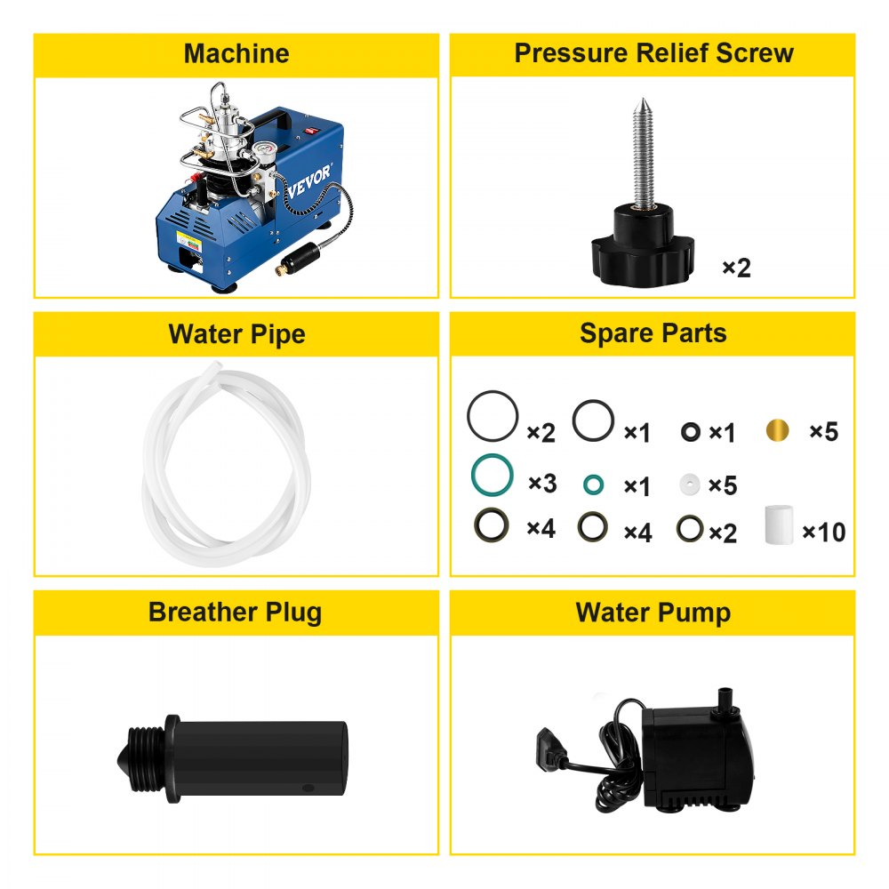 VEVOR High Pressure Compressor 4500PSI Air Rifle Compressor 220V for Paintball