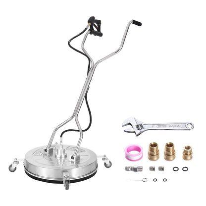 24" Stainless Steel Pressure Washer Surface Cleaner with Handles & Wheels, 4000 PSI