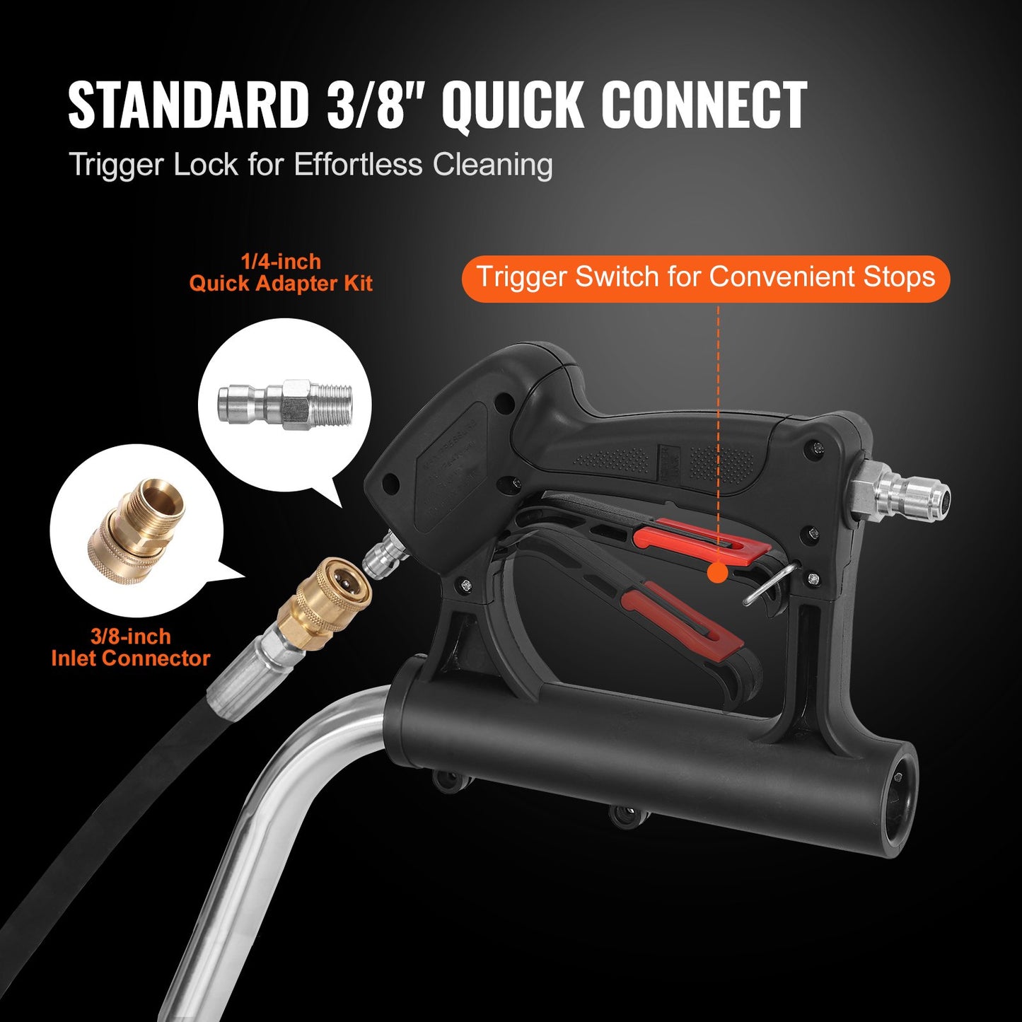 VEVOR 20" Pressure Washer Surface Cleaner w/ Handles & Wheels, Stainless Steel Concrete
