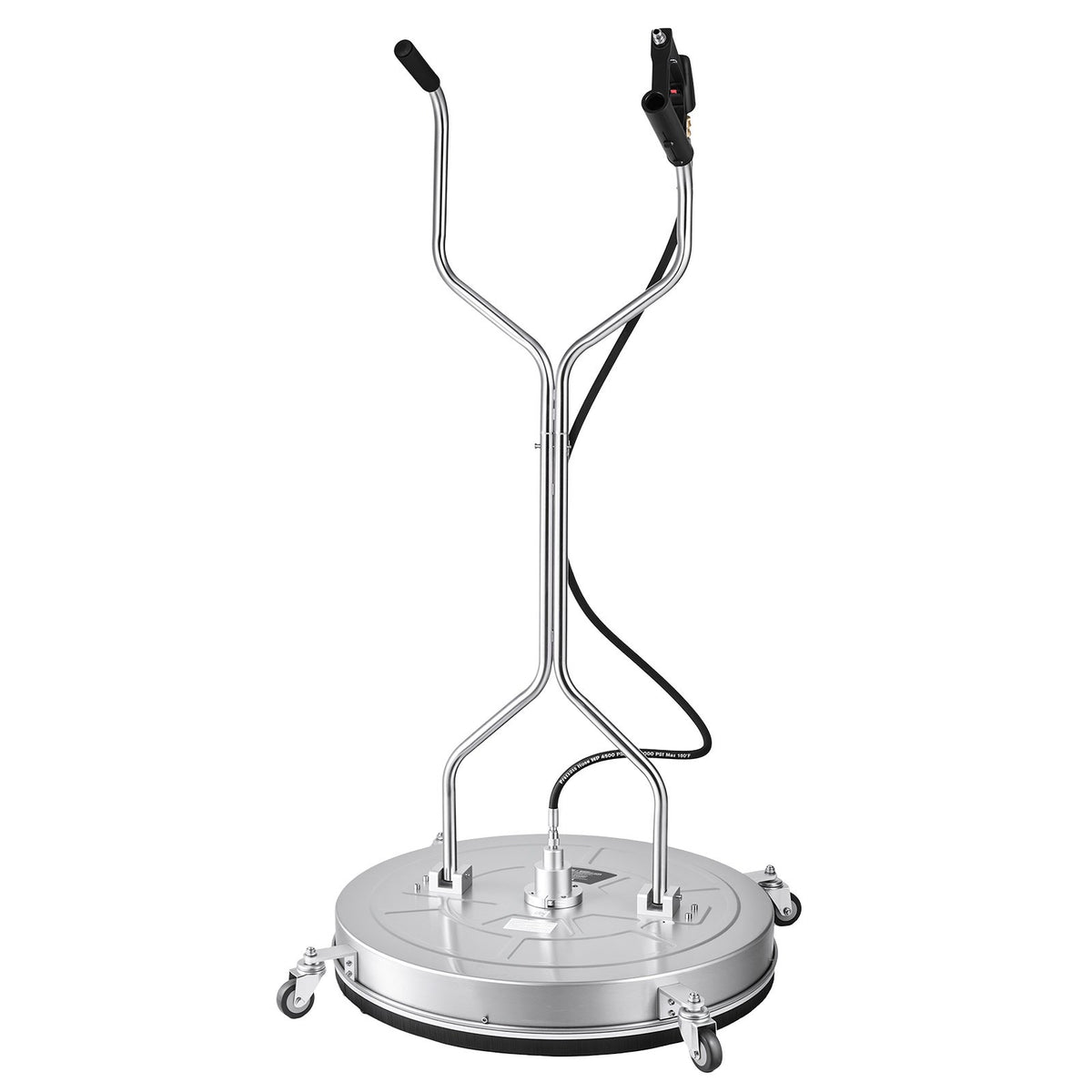 76.2 cm Pressure Washer Surface Cleaner with Wheels, Stainless Steel, Power Washer Attachment with Raised Handle for Concrete, Patio, Sidewalk, Deck, Driveway, 4000 Max PSI, 3/8 Quick Connector