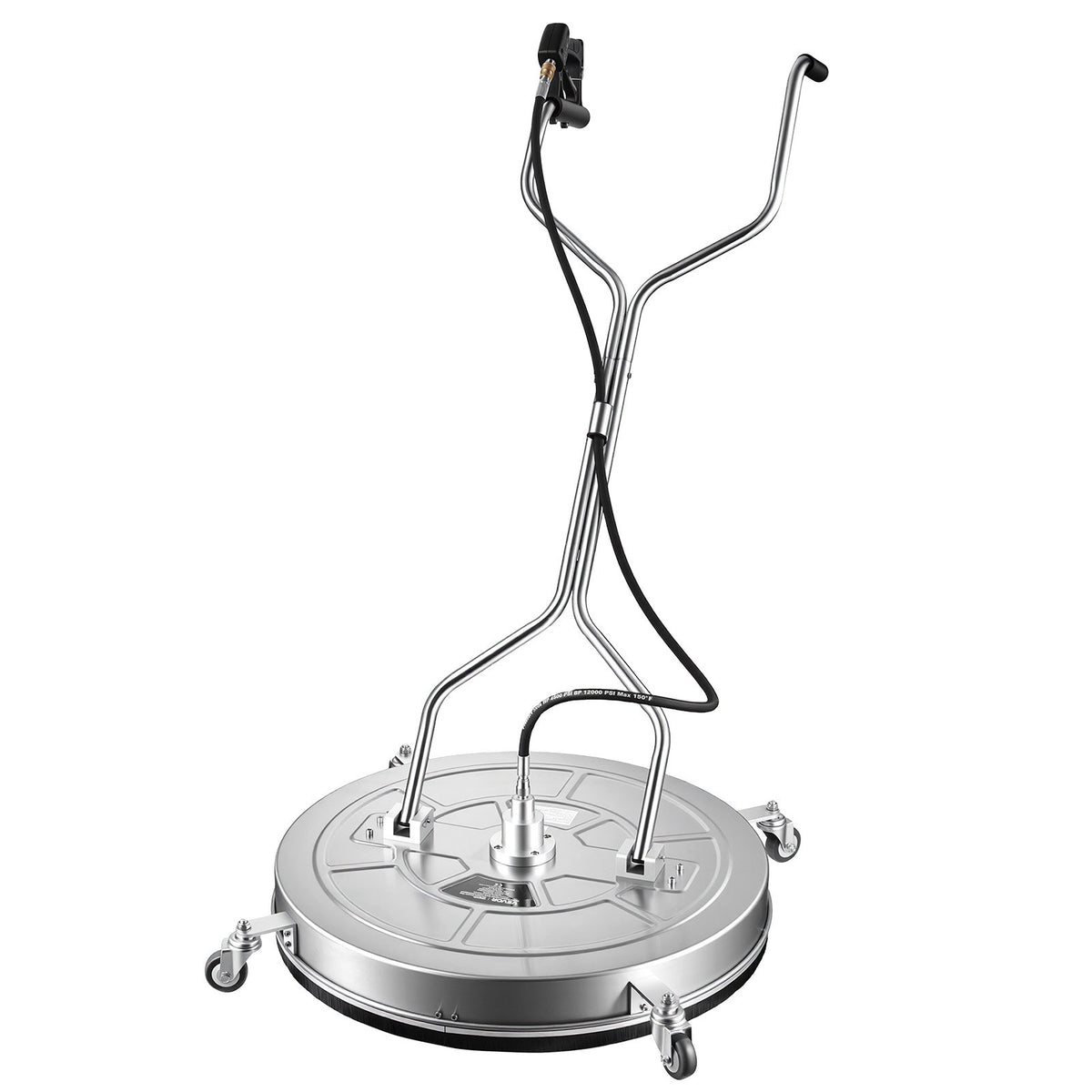 76.2 cm Pressure Washer Surface Cleaner with Wheels, Stainless Steel, Power Washer Attachment with Raised Handle for Concrete, Patio, Sidewalk, Deck, Driveway, 4000 Max PSI, 3/8 Quick Connector
